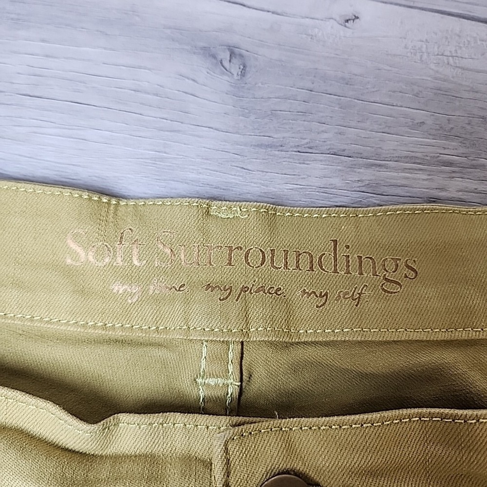 Soft Surroundings Pants Women Extra Large Olive Green Denim 5-pocket Casual - Picture 4 of 9